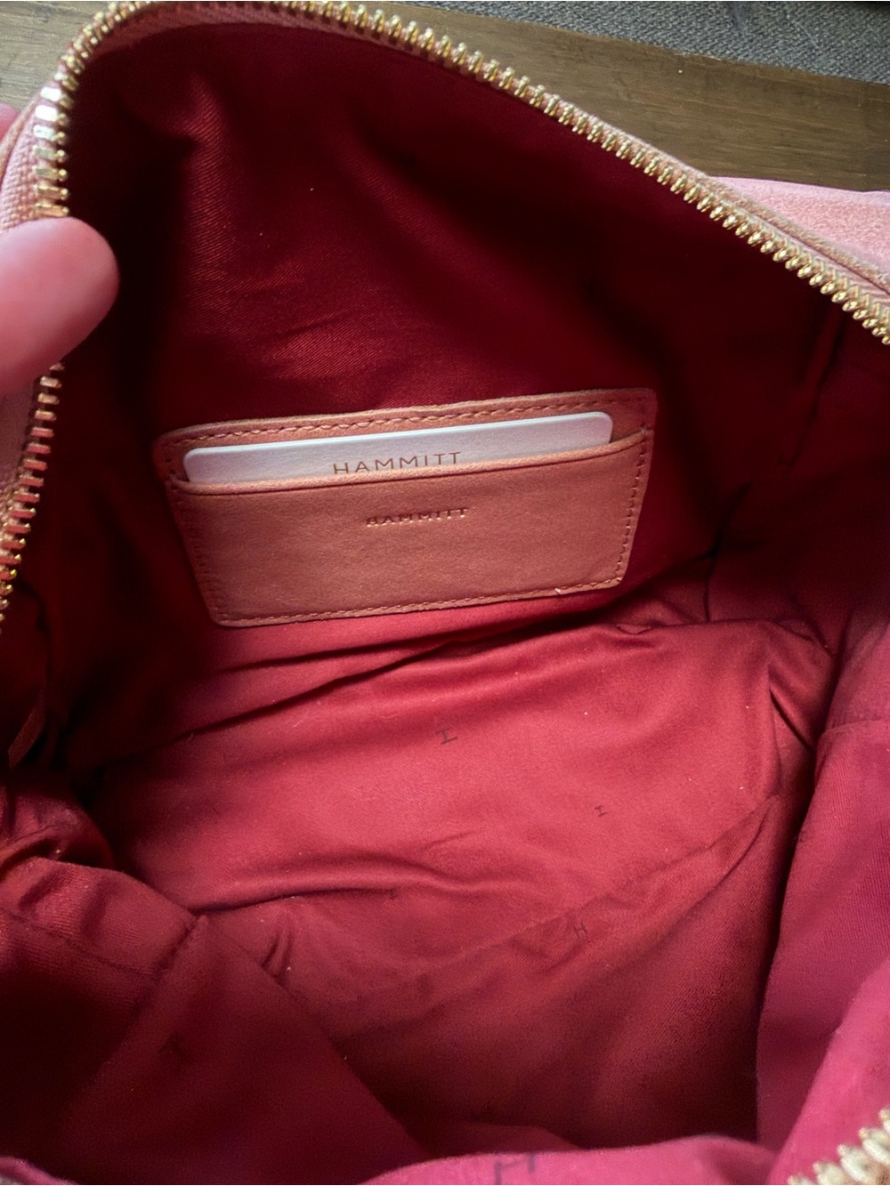 Hammitt Evan crossbody sorbet pink/ brushed gold hammered- SMALL size - Picture 9 of 11